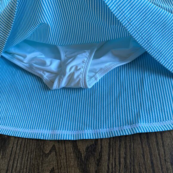 Lands End Womens Blue Striped Swim Skirt Attached Brief Suit Bottom Size 20W - Picture 4 of 9